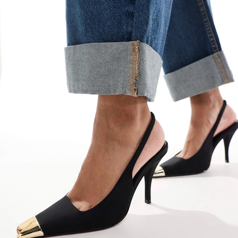 ASOS Design Proud Toe Cap Slingback pump US size 9.